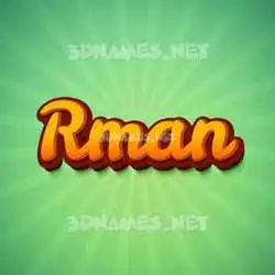 rman in Green Rays style - 3D name wallpaper