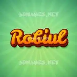 robiul in Green Rays style - 3D name wallpaper