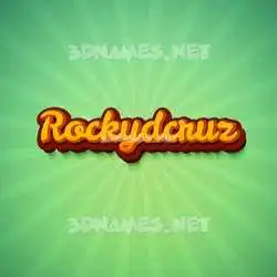 rockydcruz in Green Rays style - 3D name wallpaper