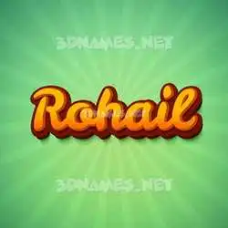 rohail in Green Rays style - 3D name wallpaper