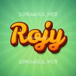 rojy in Green Rays style - 3D name wallpaper