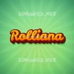 rolliana in Green Rays style - 3D name wallpaper