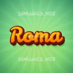 roma in Green Rays style - 3D name wallpaper