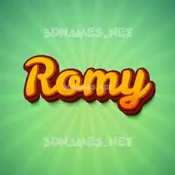 romy in Green Rays style - 3D name wallpaper