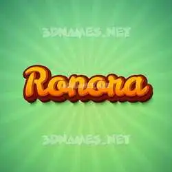 ronora in Green Rays style - 3D name wallpaper