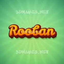 rooban in Green Rays style - 3D name wallpaper