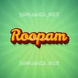 roopam in Green Rays style - 3D name wallpaper