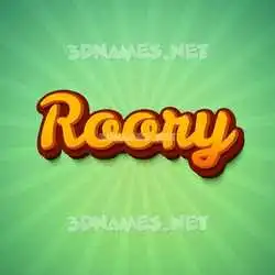 roory in Green Rays style - 3D name wallpaper