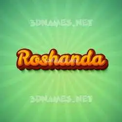 roshanda in Green Rays style - 3D name wallpaper