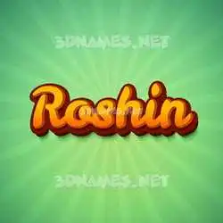 roshin in Green Rays style - 3D name wallpaper