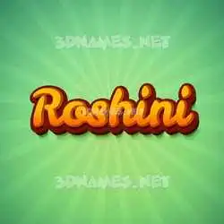 roshini in Green Rays style - 3D name wallpaper