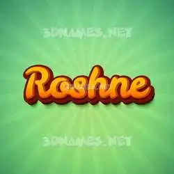 roshne in Green Rays style - 3D name wallpaper