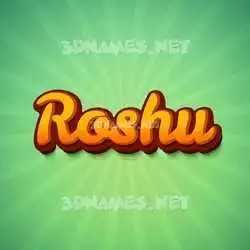 roshu in Green Rays style - 3D name wallpaper