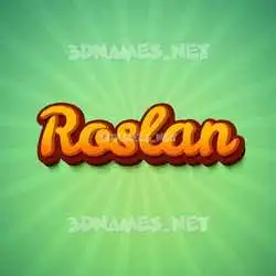 roslan in Green Rays style - 3D name wallpaper