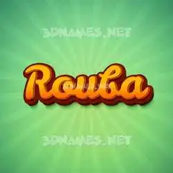 rouba in Green Rays style - 3D name wallpaper