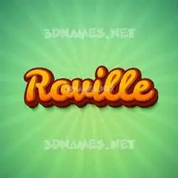 roville in Green Rays style - 3D name wallpaper