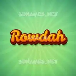 rowdah in Green Rays style - 3D name wallpaper