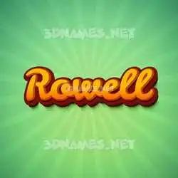 rowell in Green Rays style - 3D name wallpaper
