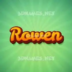 rowen in Green Rays style - 3D name wallpaper