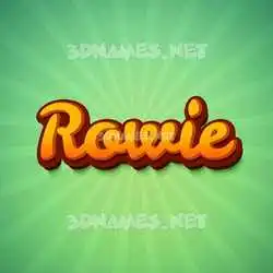 rowie in Green Rays style - 3D name wallpaper