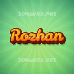 rozhan in Green Rays style - 3D name wallpaper