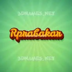rprabakar in Green Rays style - 3D name wallpaper