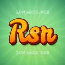 rsr in Green Rays style - 3D name wallpaper