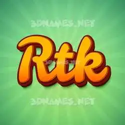 rtk in Green Rays style - 3D name wallpaper