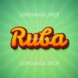 ruba in Green Rays style - 3D name wallpaper