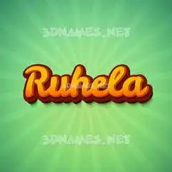 ruhela in Green Rays style - 3D name wallpaper