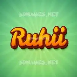 ruhii in Green Rays style - 3D name wallpaper
