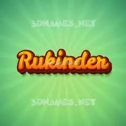 rukinder in Green Rays style - 3D name wallpaper