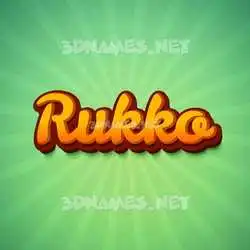 rukko in Green Rays style - 3D name wallpaper