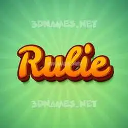 rulie in Green Rays style - 3D name wallpaper