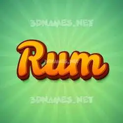 rum in Green Rays style - 3D name wallpaper