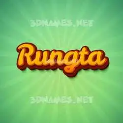 rungta in Green Rays style - 3D name wallpaper
