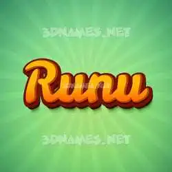 runu in Green Rays style - 3D name wallpaper