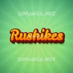 rushikes in Green Rays style - 3D name wallpaper