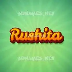 rushita in Green Rays style - 3D name wallpaper