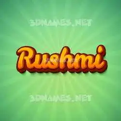 rushmi in Green Rays style - 3D name wallpaper