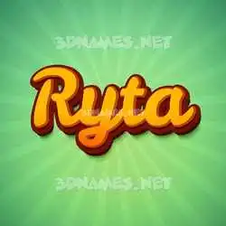 ryta in Green Rays style - 3D name wallpaper
