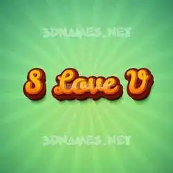 s love v in Green Rays style - 3D name wallpaper