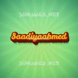 saadiyaahmed in Green Rays style - 3D name wallpaper