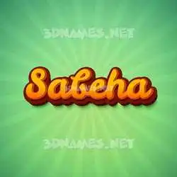 sabeha in Green Rays style - 3D name wallpaper