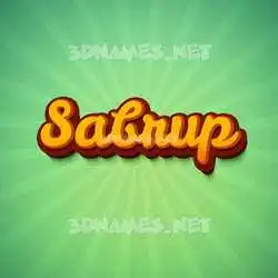 sabrup in Green Rays style - 3D name wallpaper