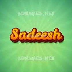 sadeesh in Green Rays style - 3D name wallpaper
