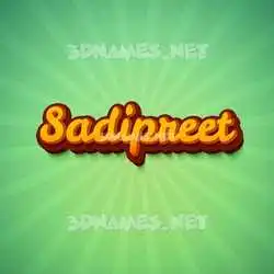 sadipreet in Green Rays style - 3D name wallpaper