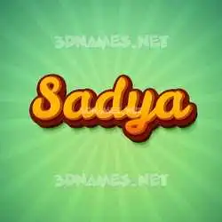 sadya in Green Rays style - 3D name wallpaper