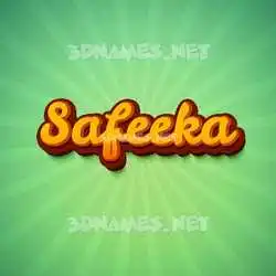 safeeka in Green Rays style - 3D name wallpaper