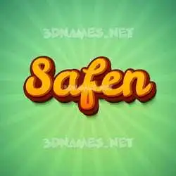 safen in Green Rays style - 3D name wallpaper